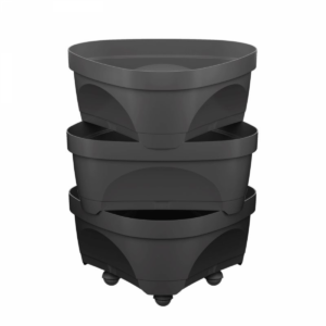 VASO 3 NÍVEIS C/RODAS CINZA ART
