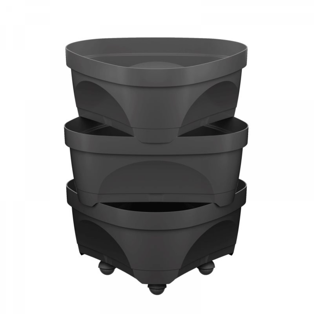 VASO 3 NÍVEIS C/RODAS CINZA ART