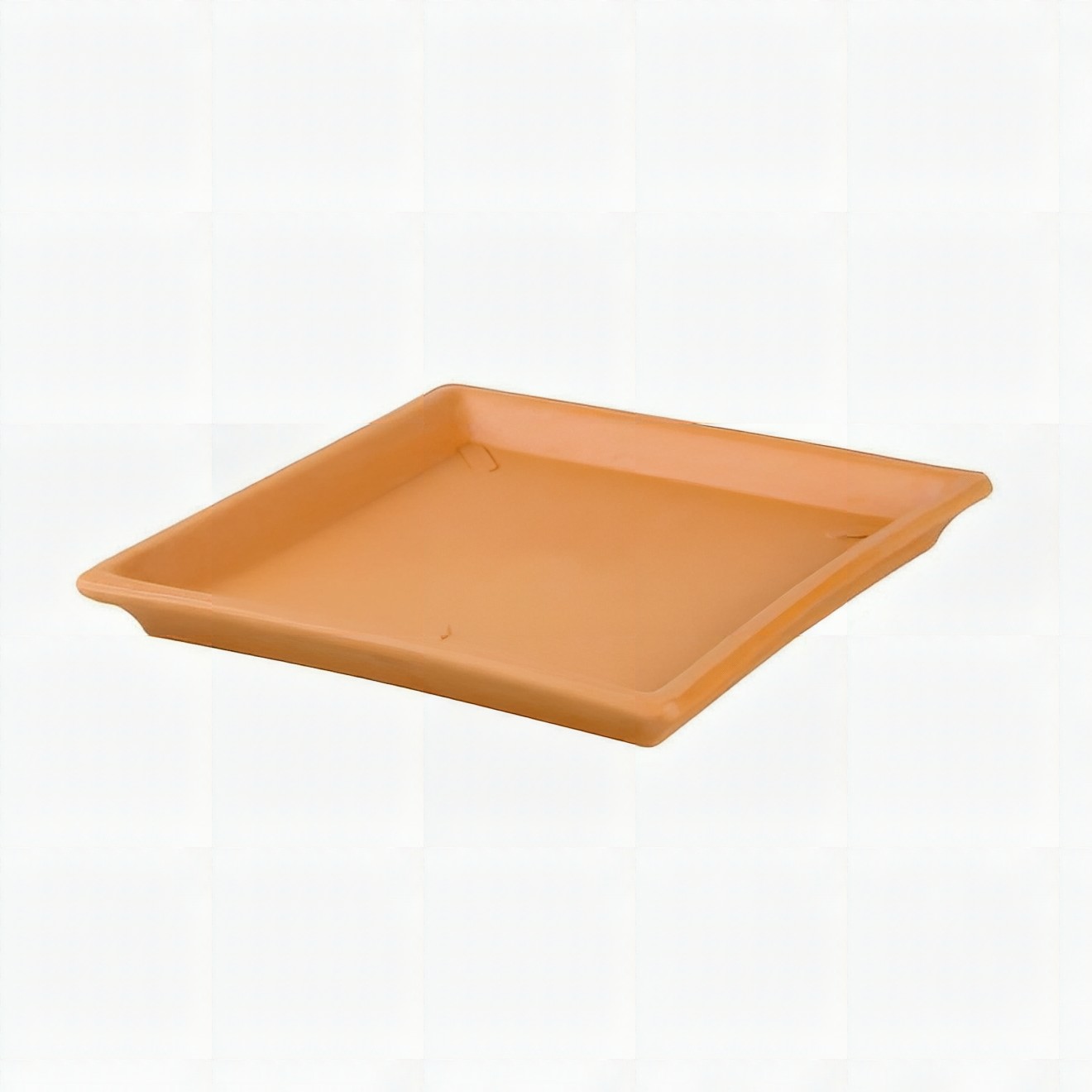 Prato Quadrado Cerâmico Terracotta — Acessório de Vaso 24cm