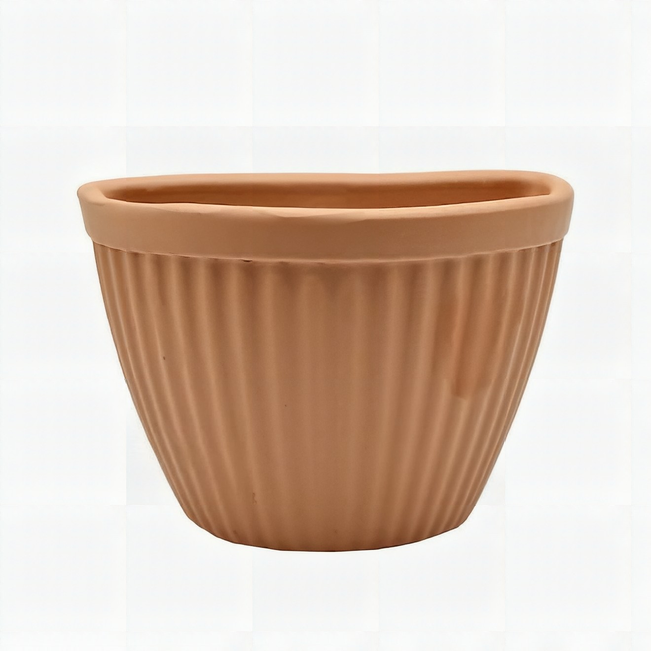 Vaso Cerâmico de Parede — Meia-Lua Decorativo 25cm