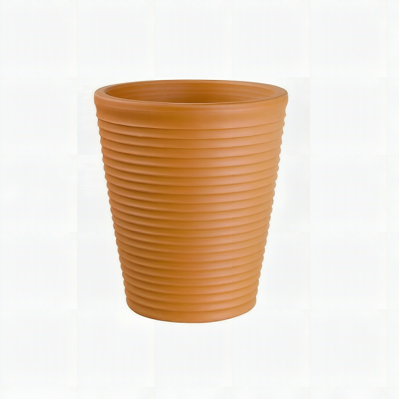 Vaso Cónico Ondulado em Terracotta — 45cm Estilo Mediterrâneo