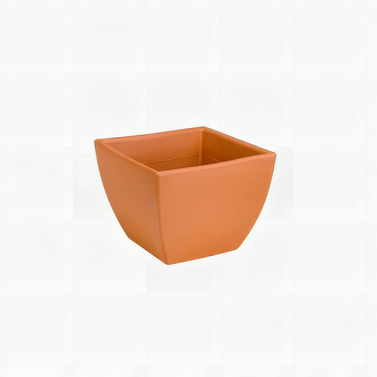 Vaso Quadrado Pequeno em Terracotta — Mini para Suculentas 20cm