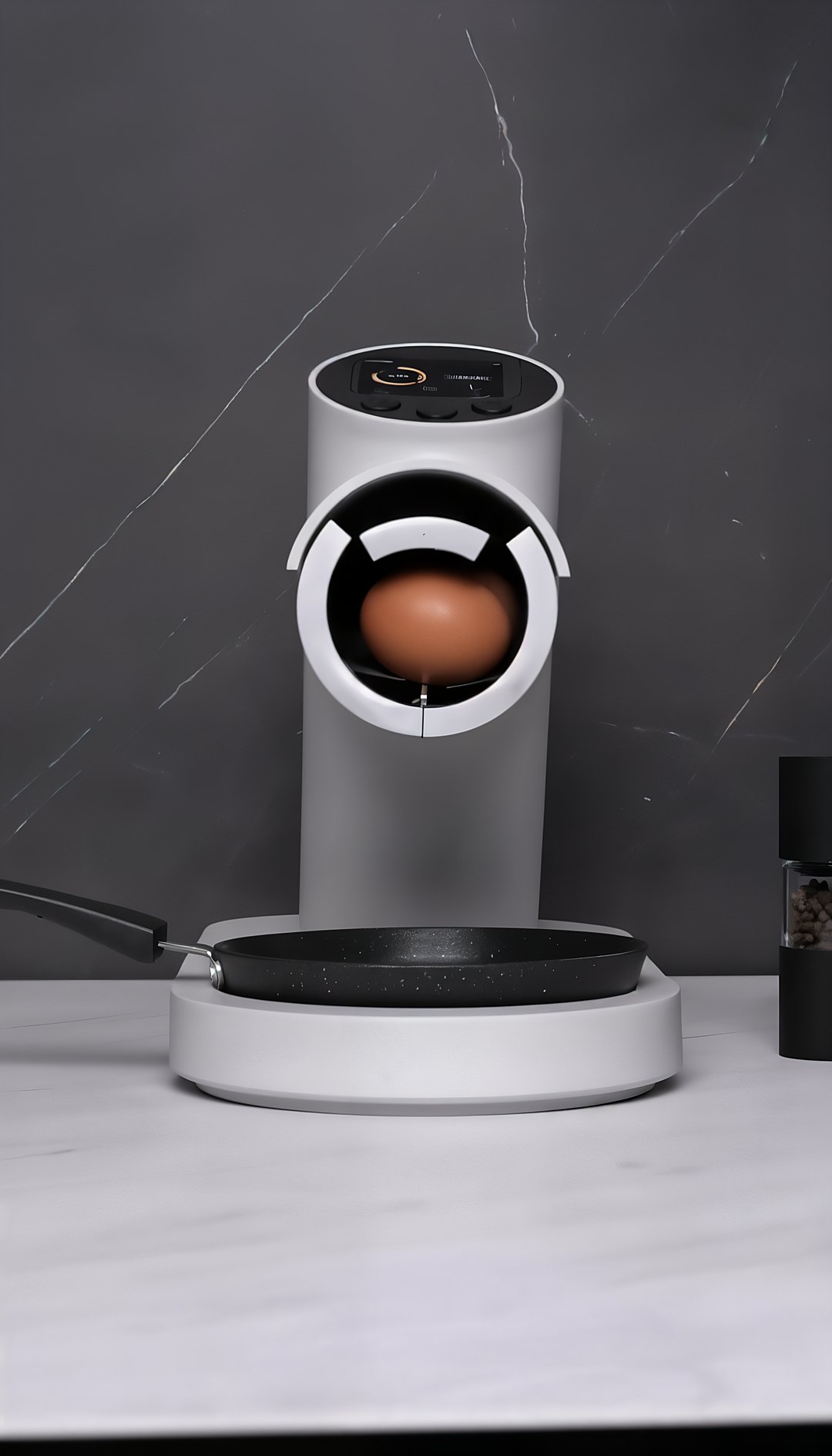 Máquina de cozinhar ovos a funcionar na bancada da cozinha