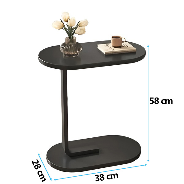Dimensões da mesa de apoio: 38 × 28 × 58 cm