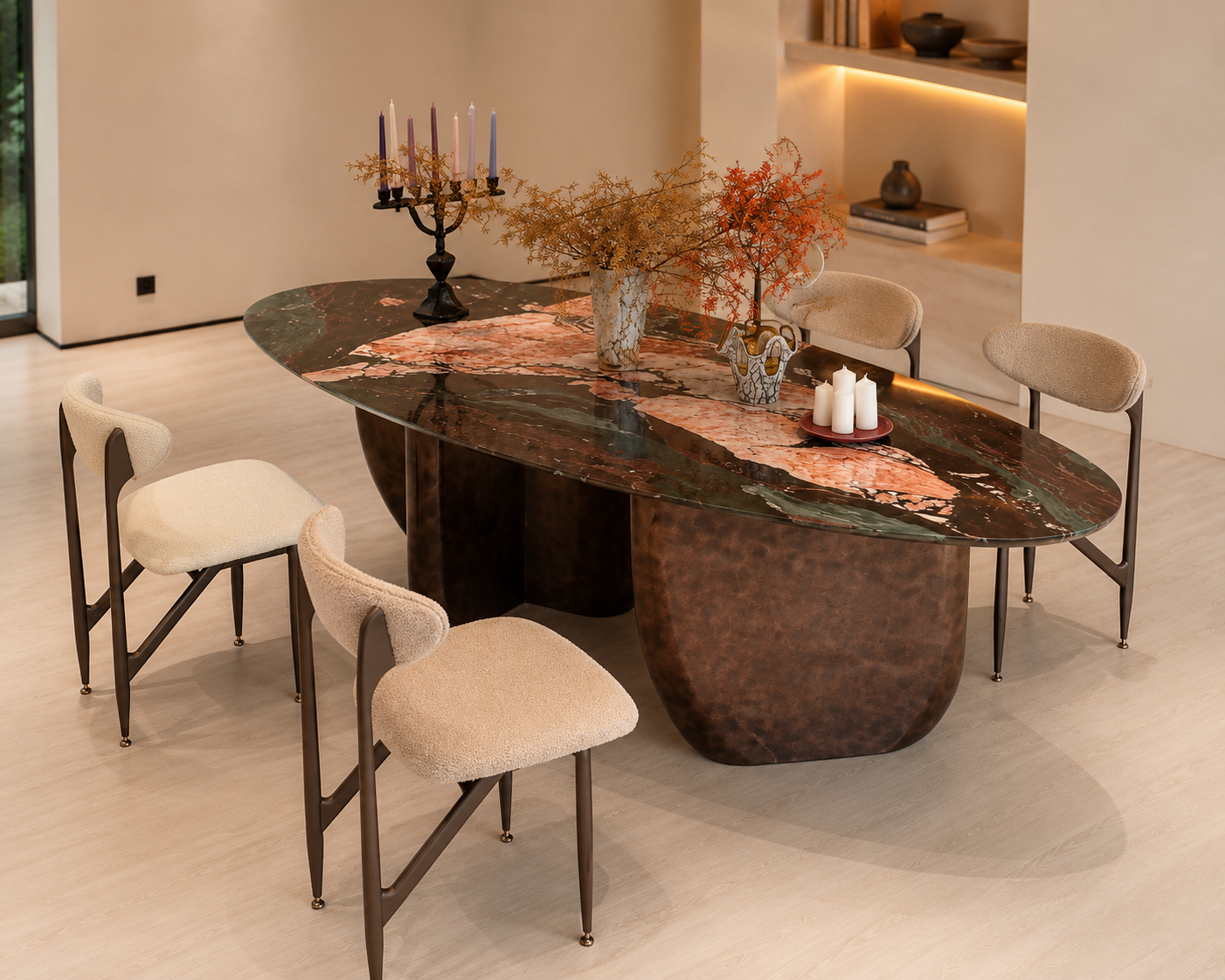 MESA DE JANTAR MODERNA COM 4 CADEIRAS DE ALTO CONFORTO
