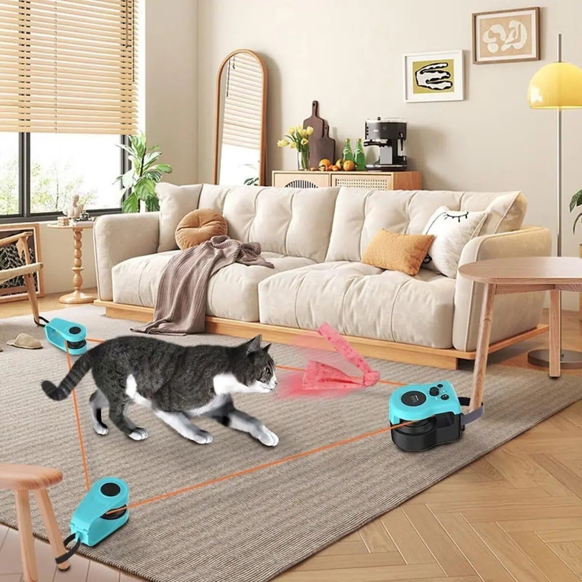 Brinquedo de caça automático para gatos em casa
