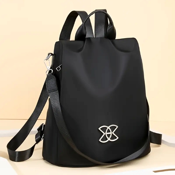 Mochila antirroubo preta com fecho oculto
