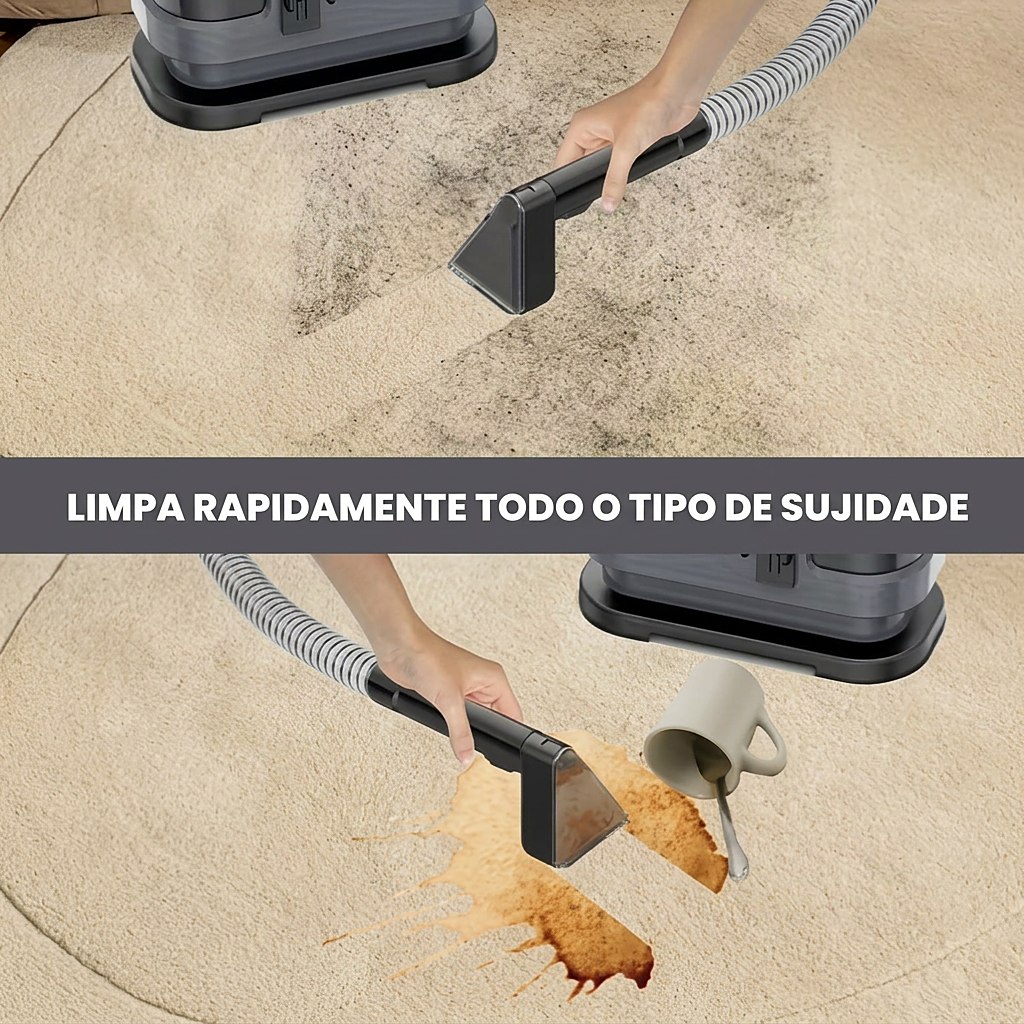 Lavador de estofos a remover sujidade de um tapete