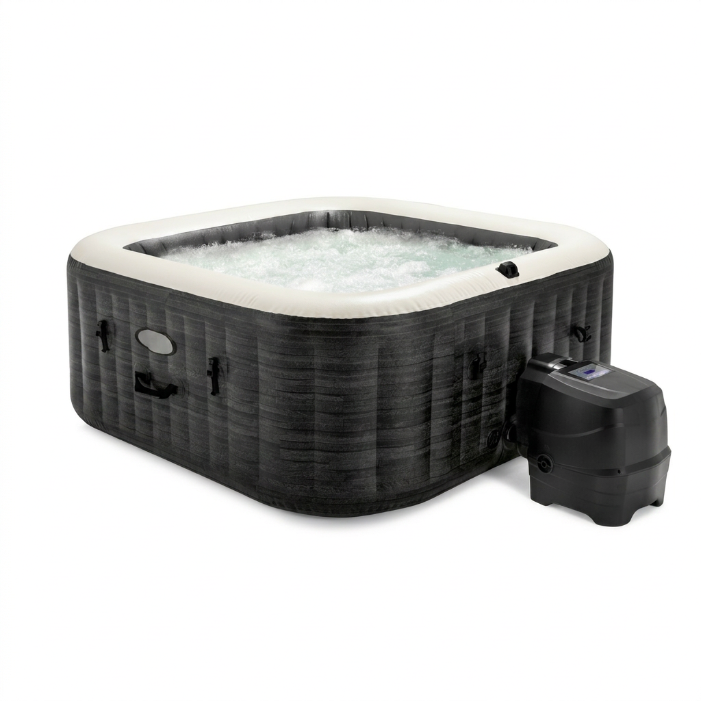 Spa insuflável Intex Greystone Deluxe em fundo branco