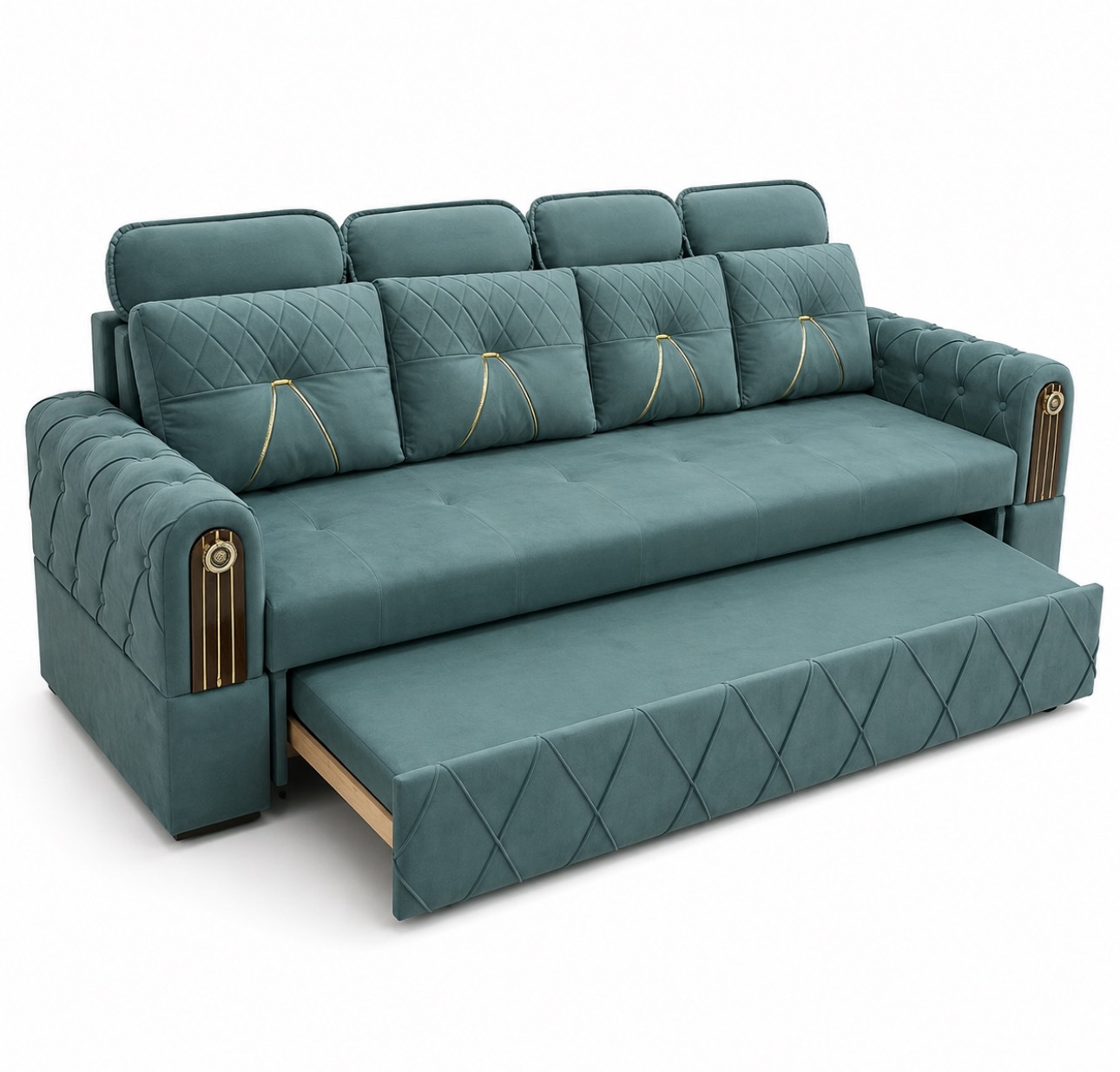 SOFÁ-CAMA LUXO EXTENSÍVEL COM CAMA OCULTA | CONFORTO E ELEGÂNCIA 2 EM 1 - PAGUE 2 LEVE 3