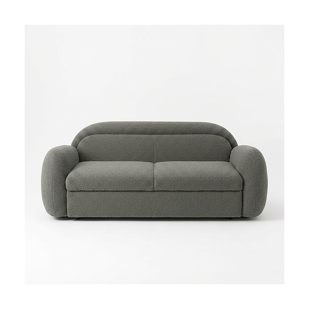 Sofá-Cama de Bouclé com Abertura Rápida