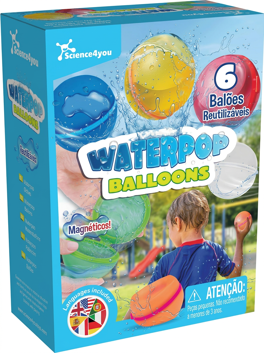 Caixa dos balões de água reutilizáveis Waterpop da Science4you