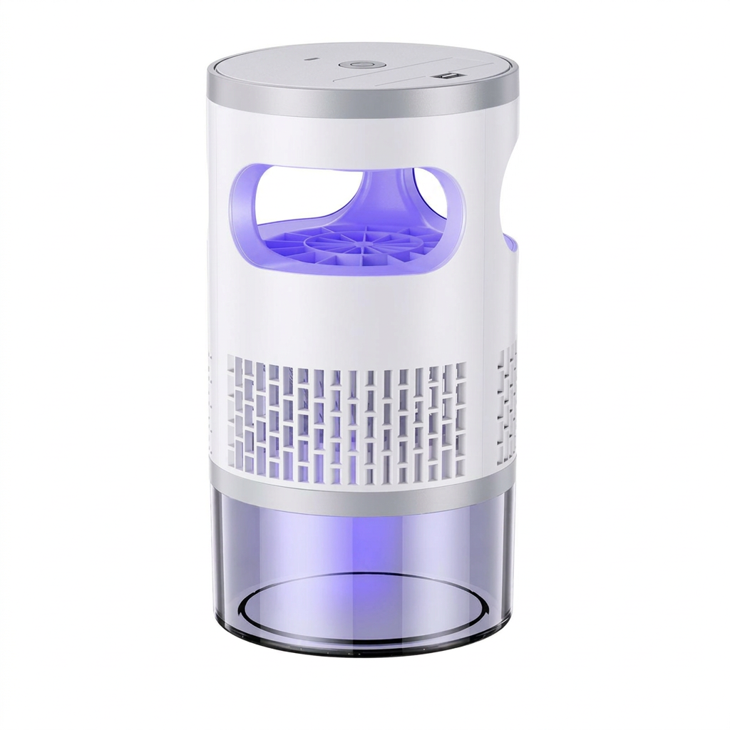 Lâmpada anti-mosquitos elétrica UV em fundo branco