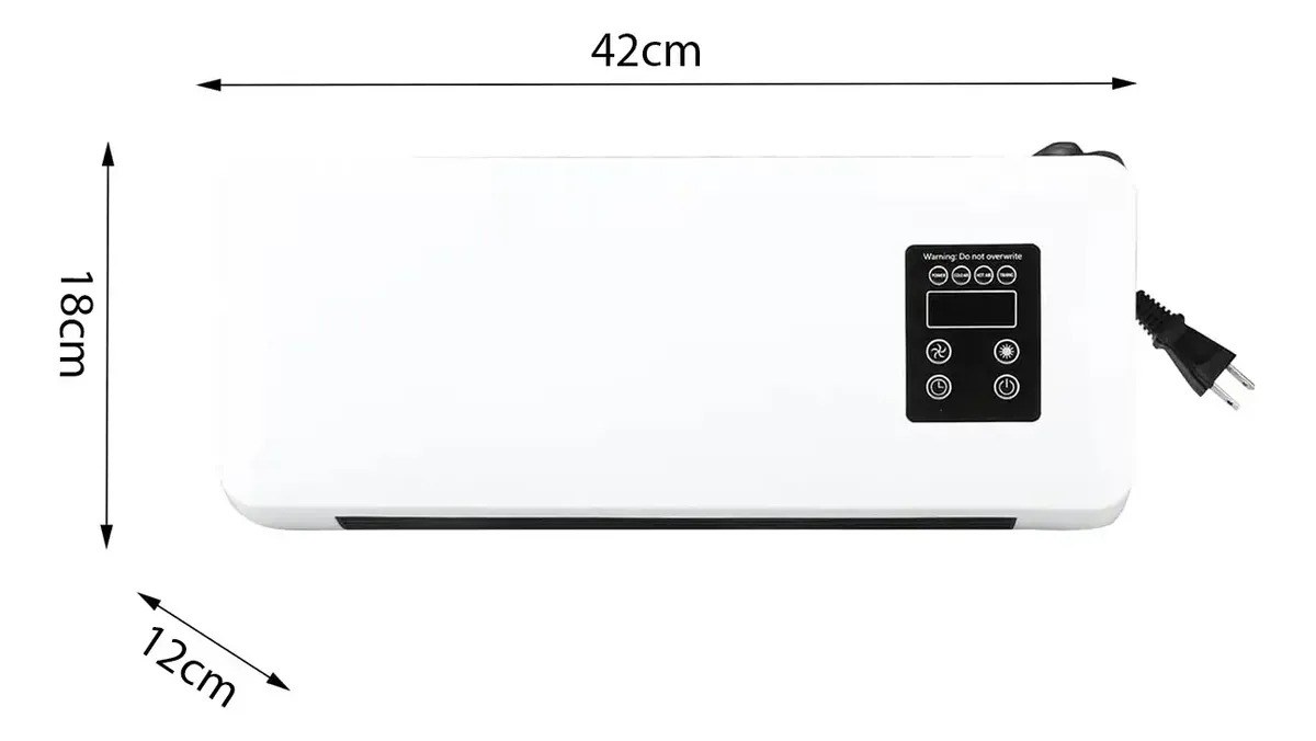 Dimensões compactas: 42 cm de largura, 18 cm de altura e 12 cm de profundidade