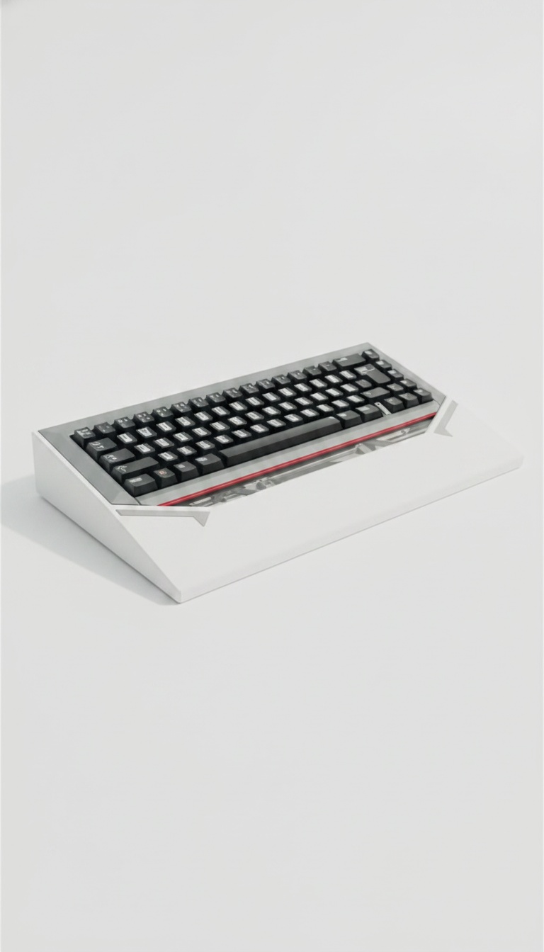 Teclado Mecânico de Alumínio Premium - Branco com Teclas Pretas