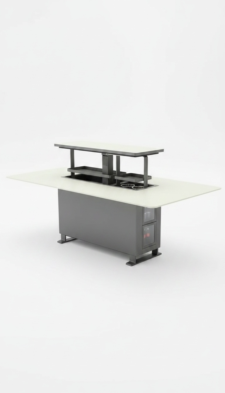 Mesa de Jantar Elevatória com Bar Refrigerado