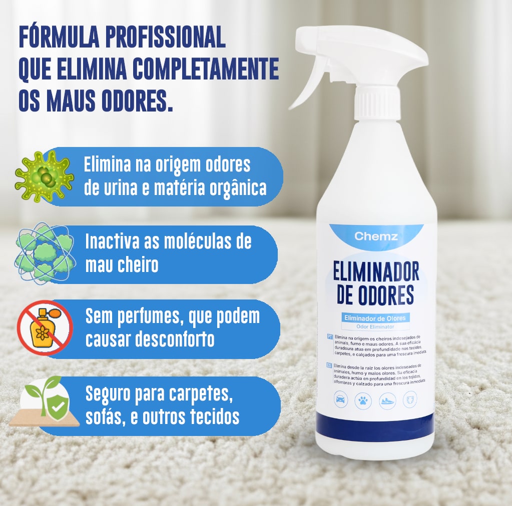 Fórmula profissional que elimina completamente os maus odores.
