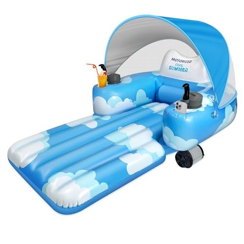 Espreguiçadeira de Piscina Motorizada com Toldo